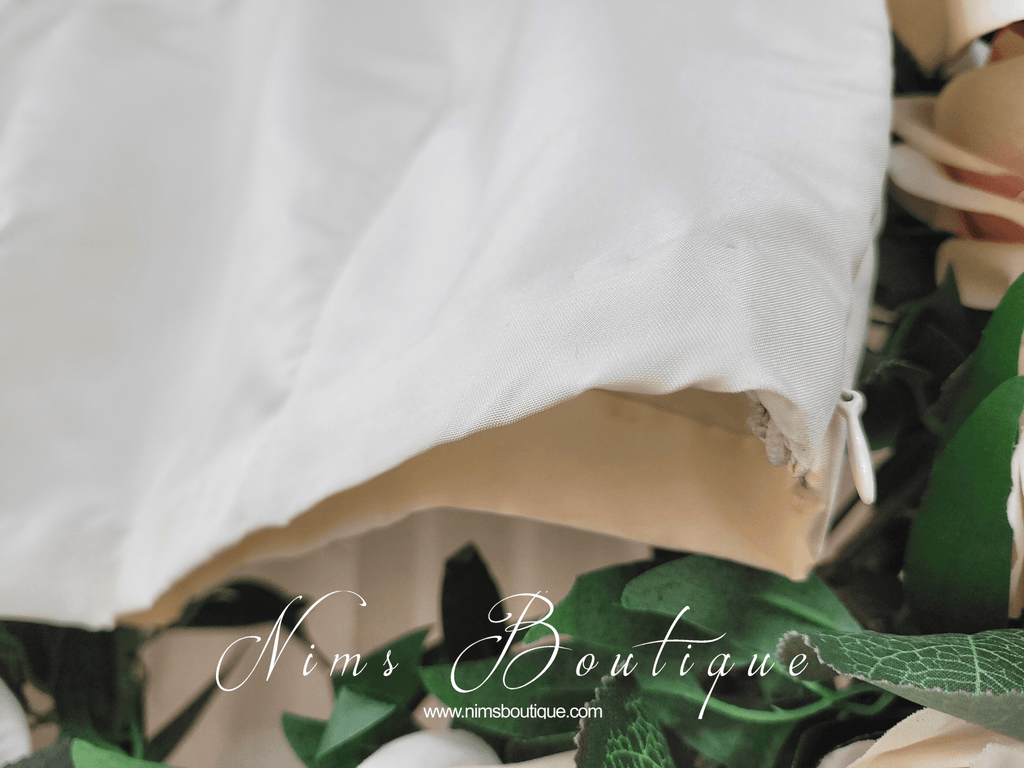 Nims Boutique NB Cream High Neck Silk Blouse with sleeves size 4-22