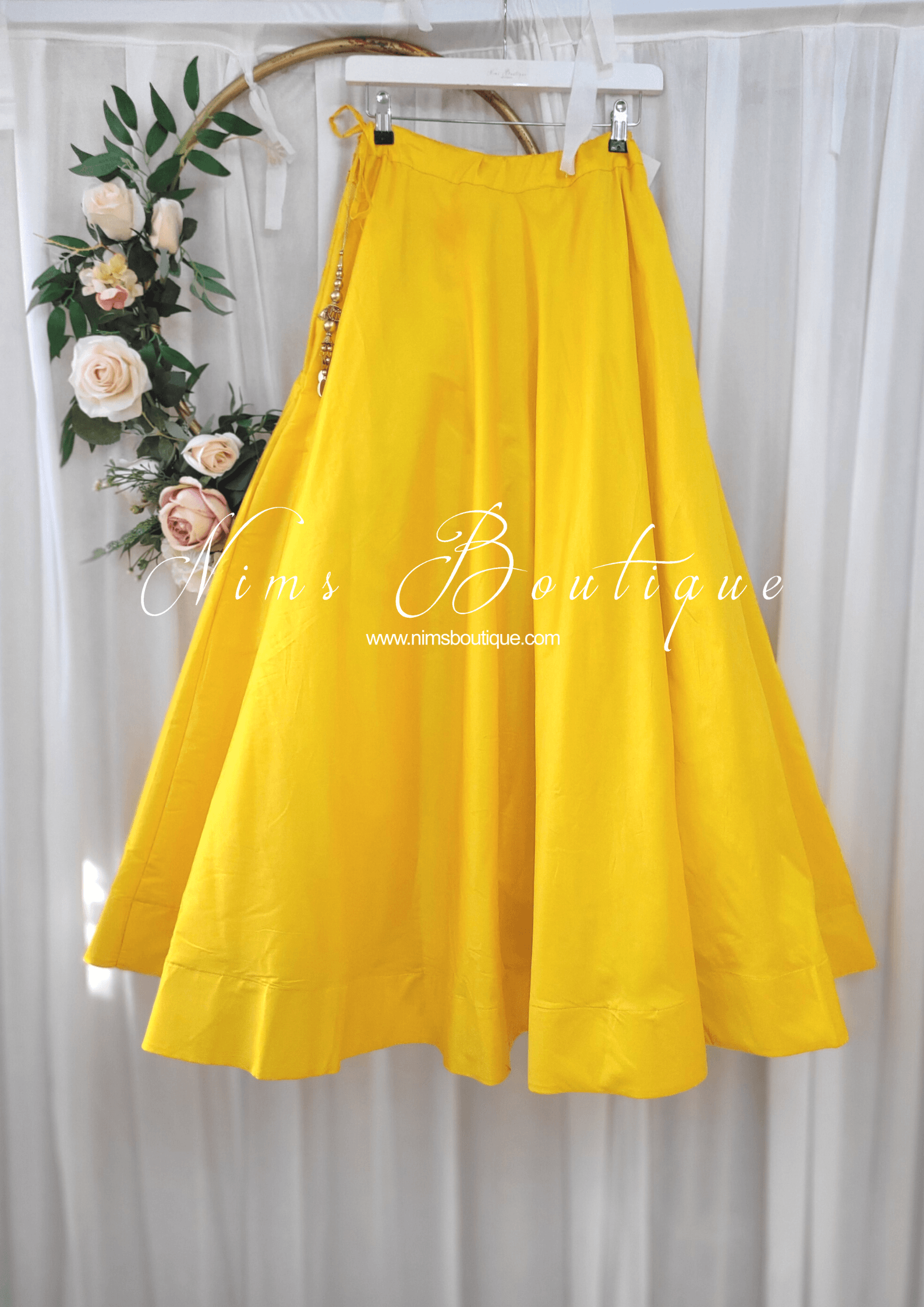 Nims Boutique Readymade Yellow Silk skirt/lehnga sizes 4-20