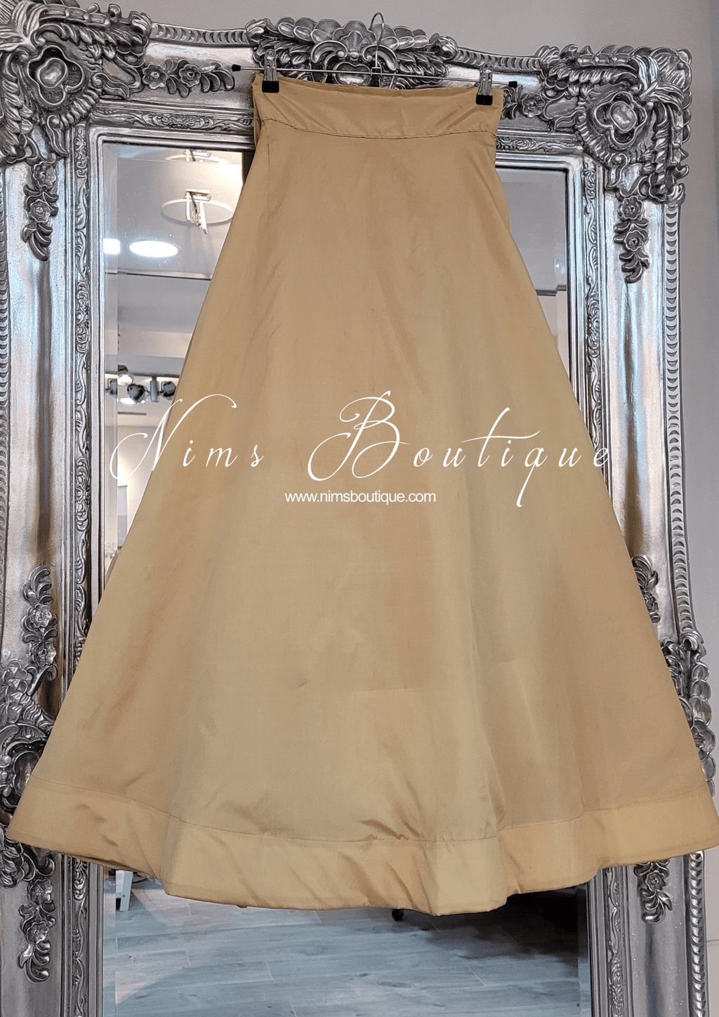 Nims Boutique Gold Plain Semi stitched skirt/lehnga