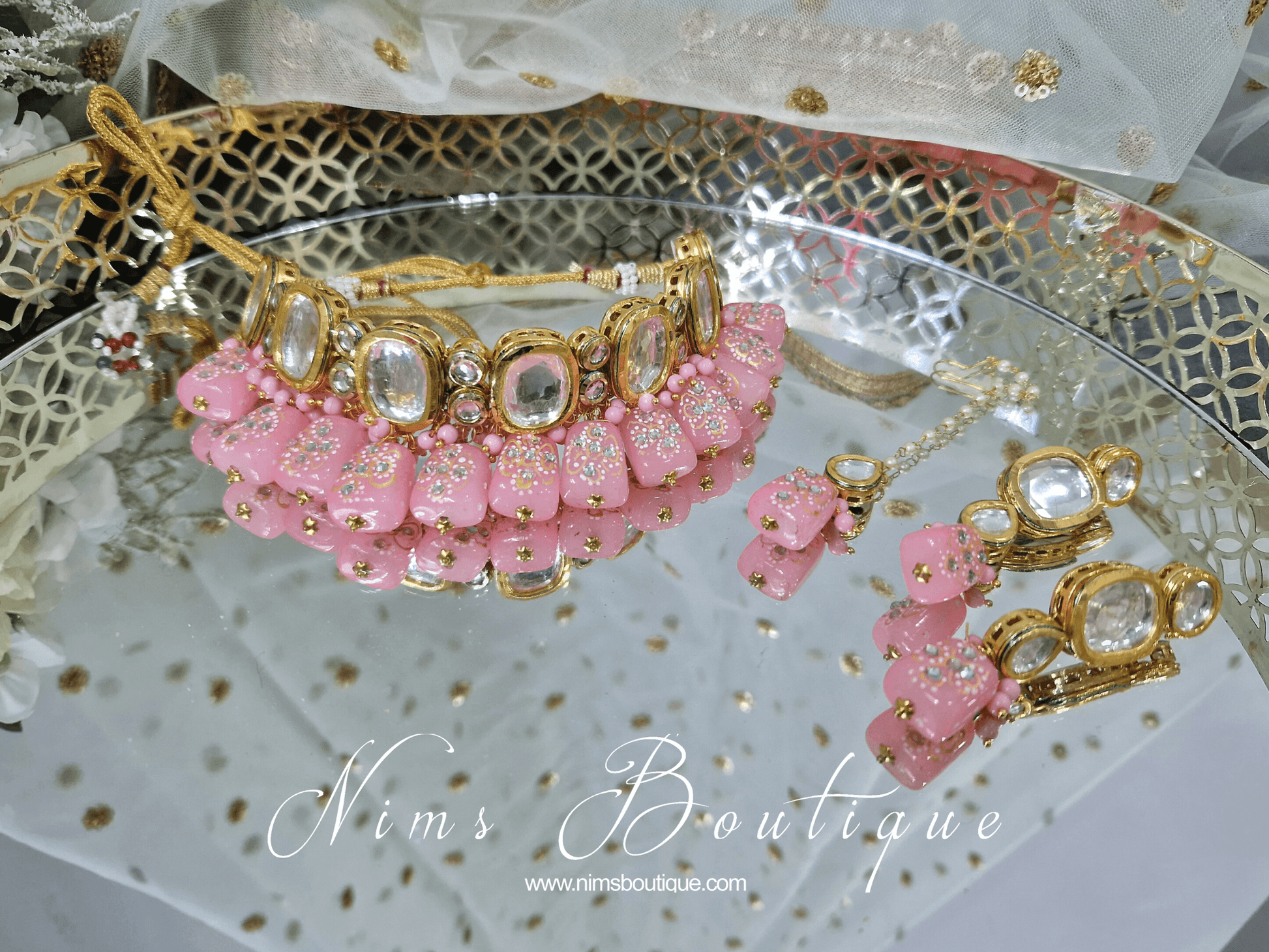 Nims Boutique Athiya Pink Kundan Choker Set