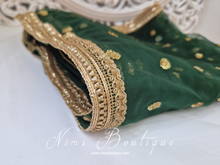 Luxury Dark Green Net Sequin Dupatta/Chunni (LNS2)