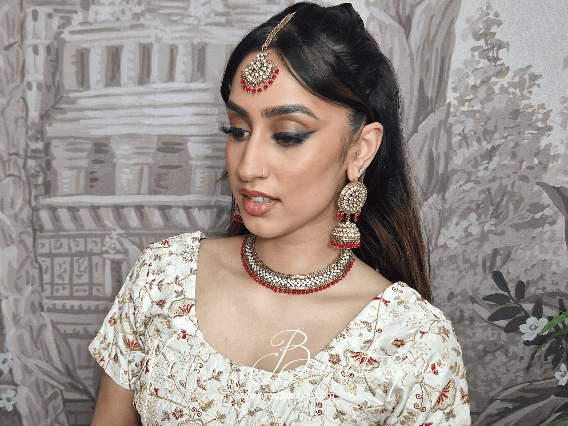 Nims Boutique Royal Red Statement Necklace