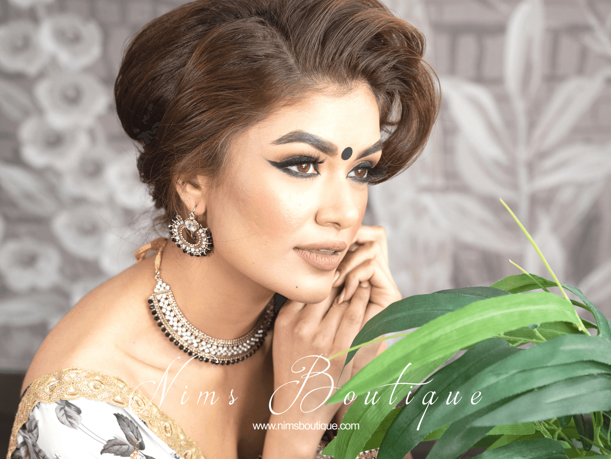 Nims Boutique Meghna Royal Black Earrings