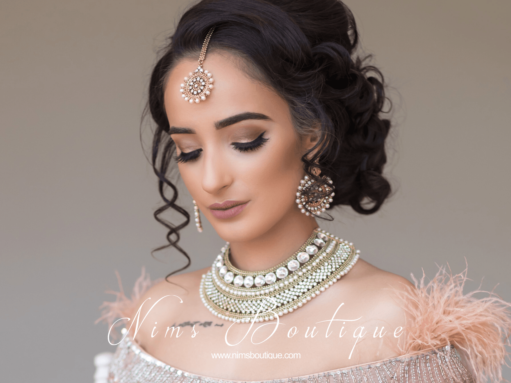 Nims Boutique Royal Jhanvi Antique Gold & Pearl necklace