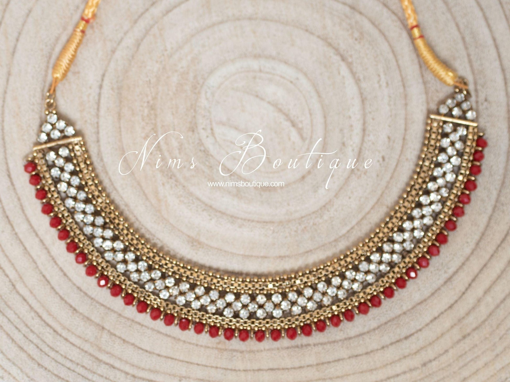 Nims Boutique Royal Red Statement Necklace
