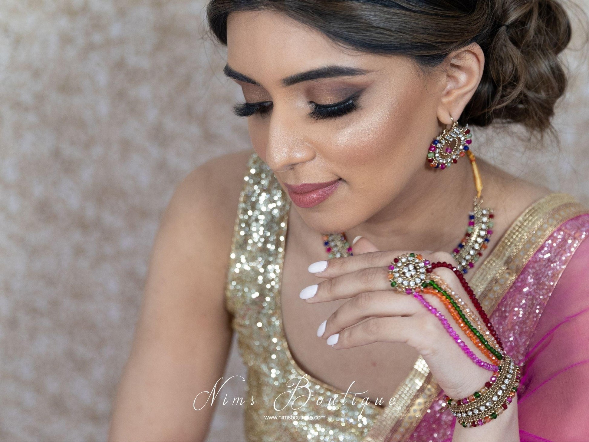 Nims Boutique Royal Multicolour Small Handpiece / Hath Panja