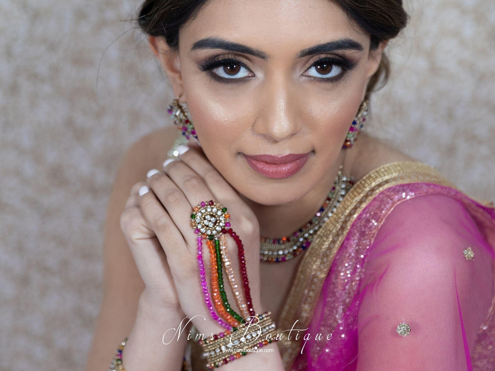 Nims Boutique Royal Multicolour Small Handpiece / Hath Panja
