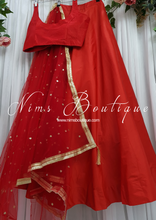 Readymade Red Silk skirt/lehnga (sizes 4-18)