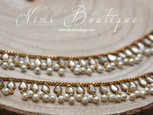 Nandini Antique Gold & Pearl Anklets