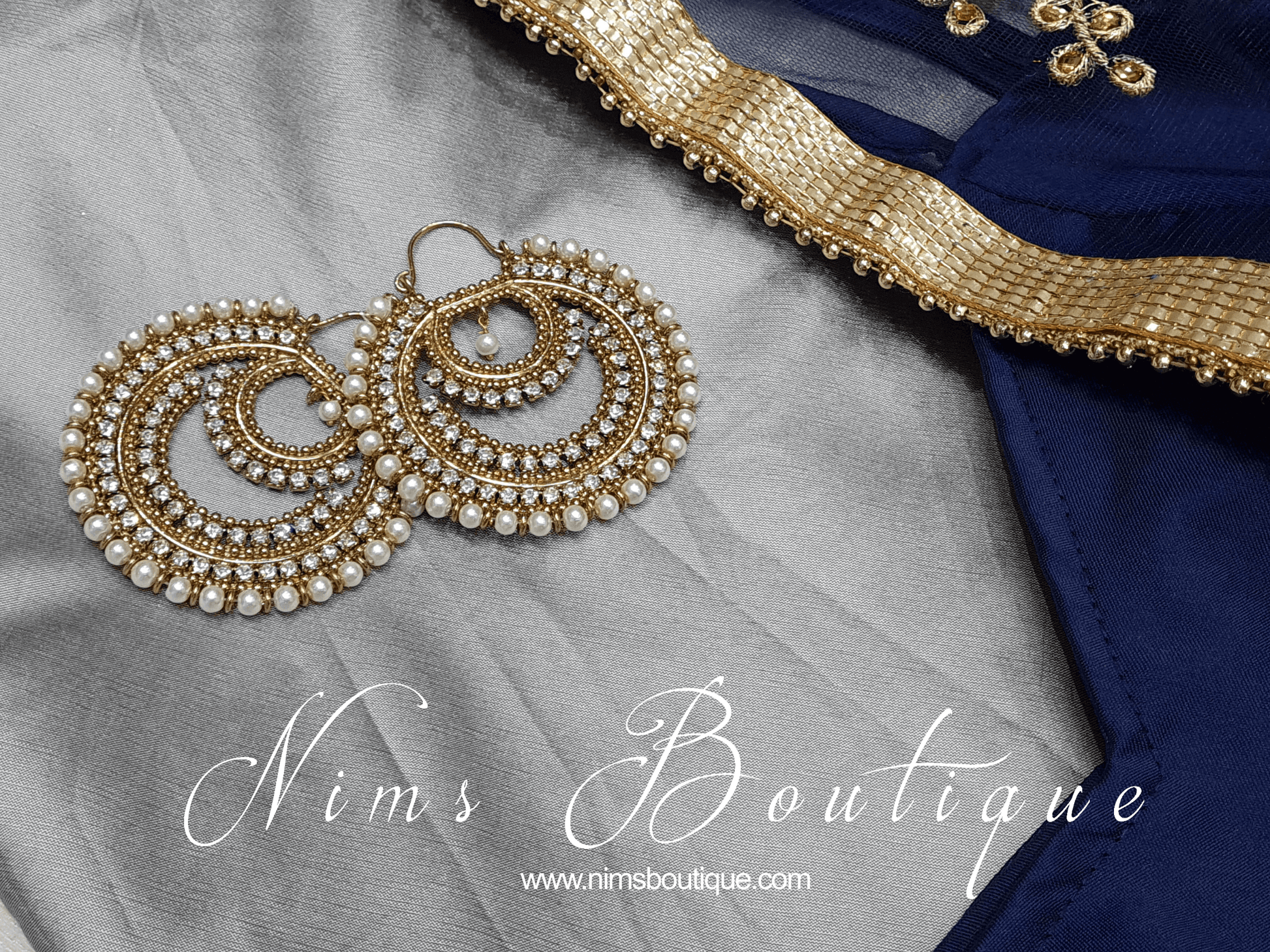 Nims Boutique Anisha Royal Pearl Earrings