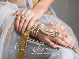 Nims Boutique Royal Pearl & Clear Stone Ring