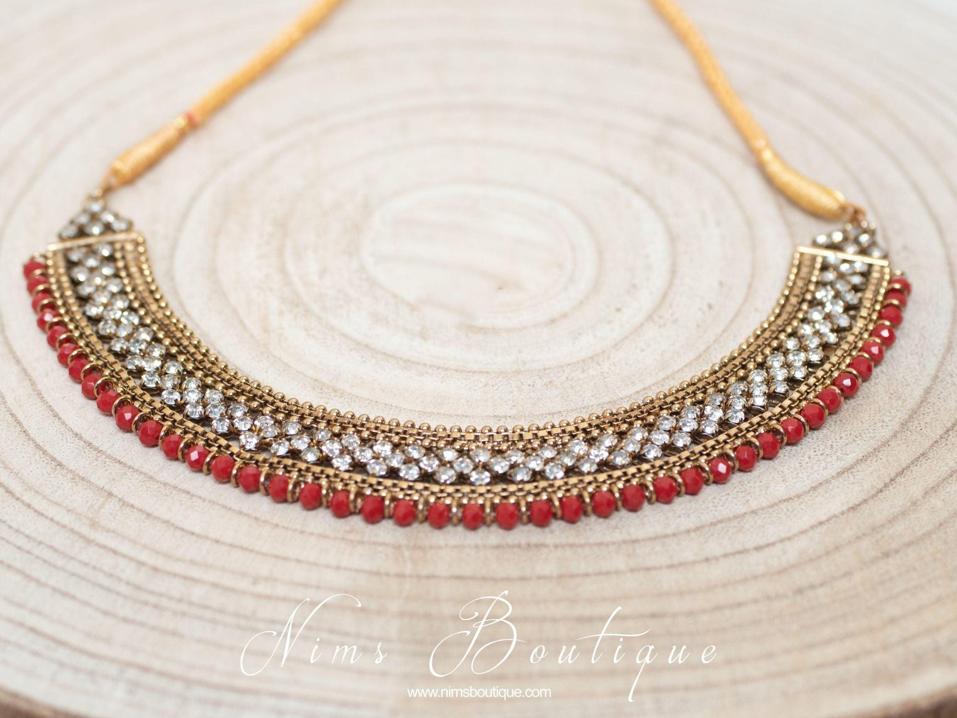 Nims Boutique Royal Red Statement Necklace