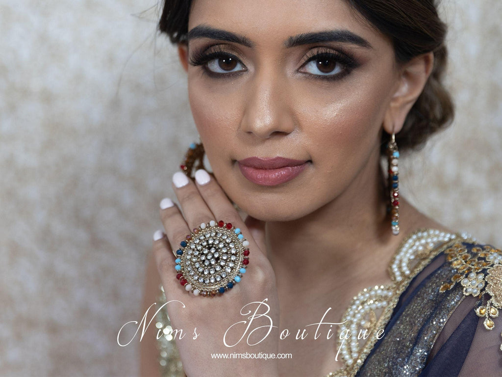 Nims Boutique Anisha Multicolour Statement Ring