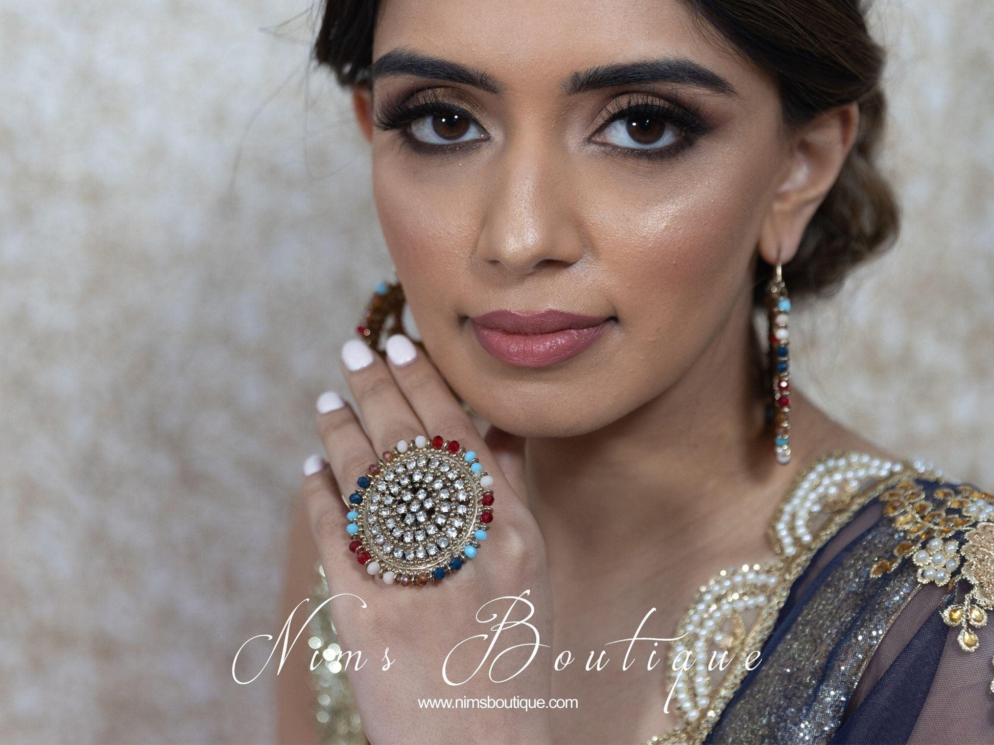 Nims Boutique Anisha Multicolour Statement Ring