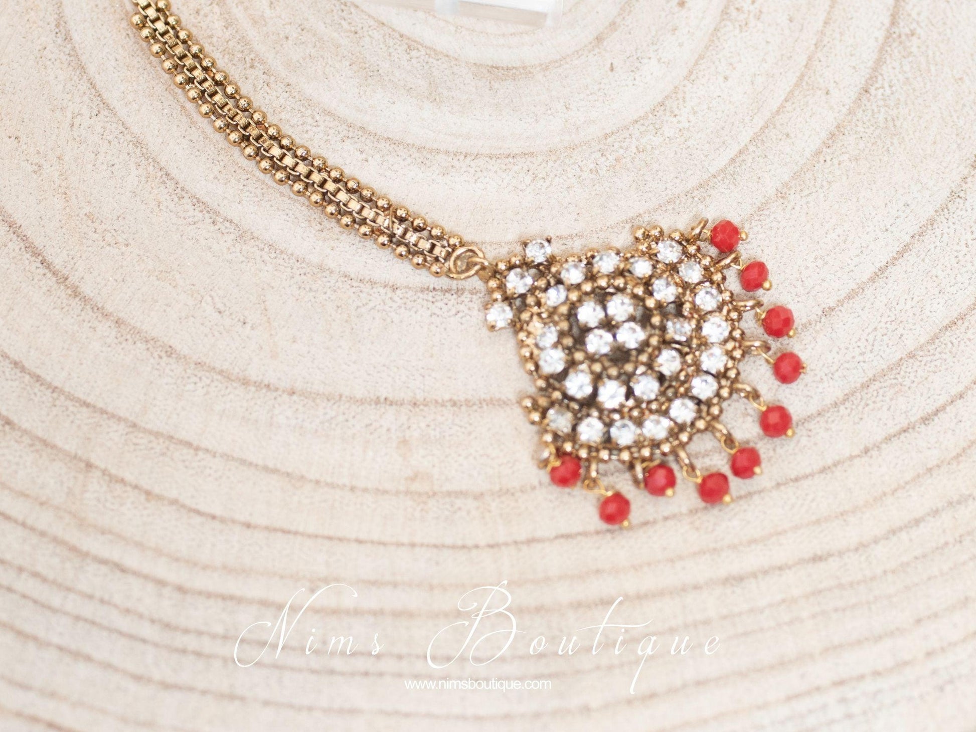 Nims Boutique Royal Red Chumke & tikka set