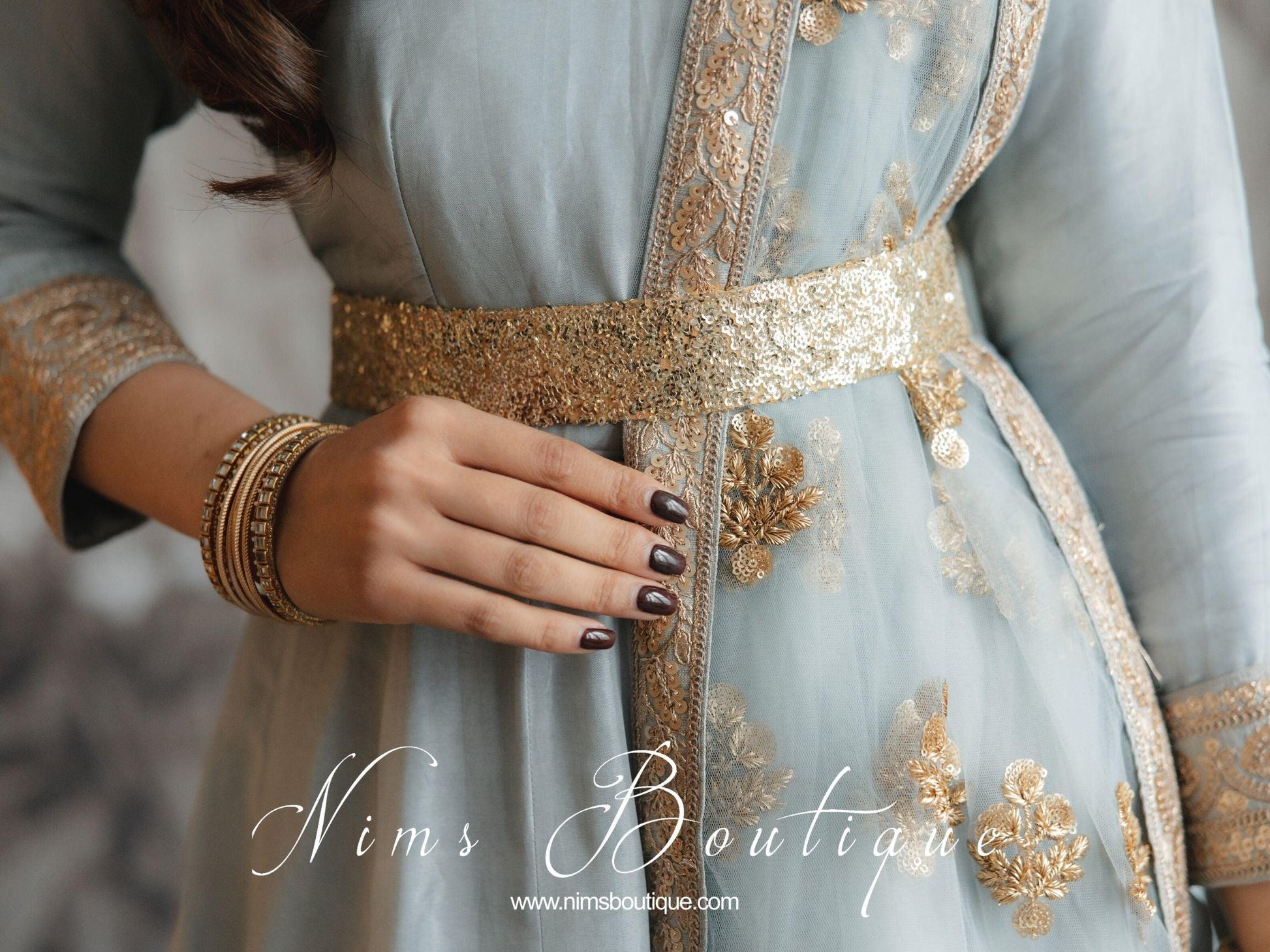 Nims Boutique Luxury Gold Sequin Belt sizes 4 to 20