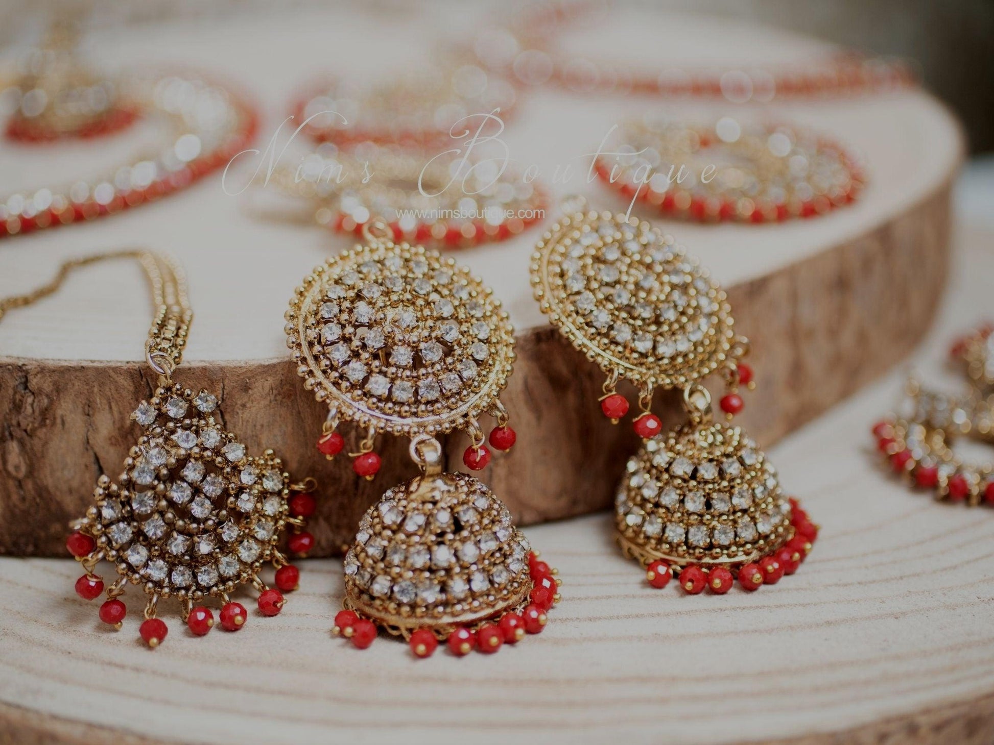 Nims Boutique Royal Red Chumke & tikka set