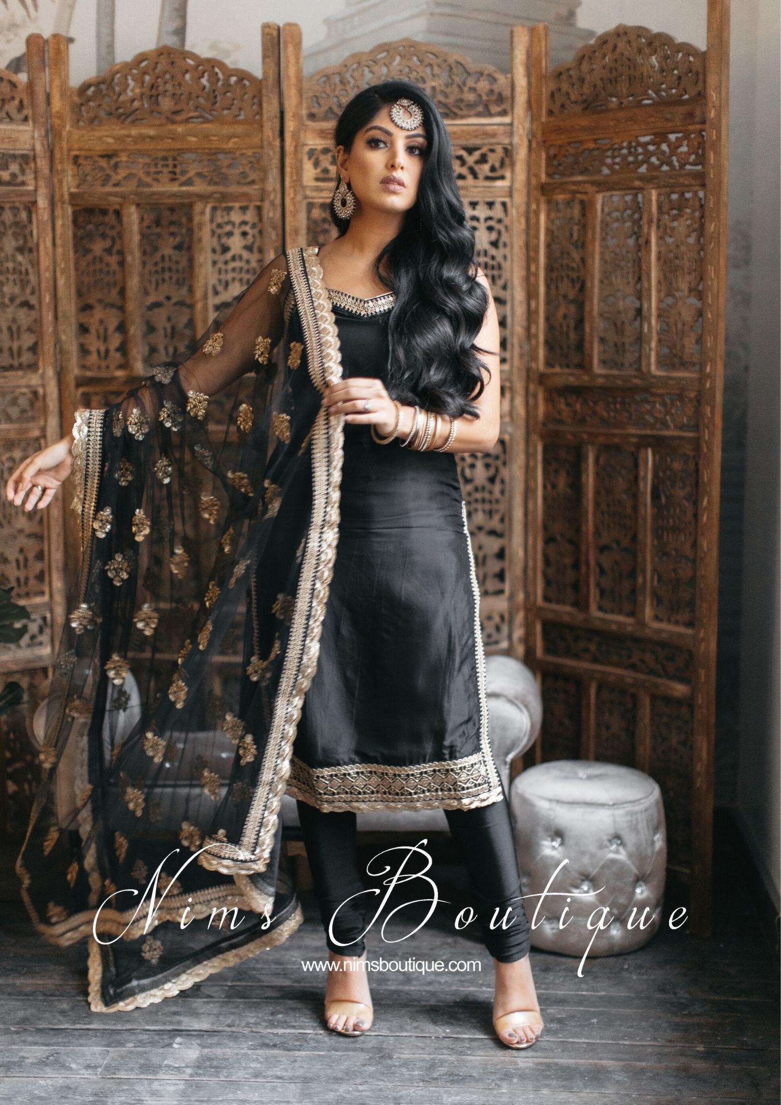 Nims Boutique The NB Classic Sleeveless Black Silk Pajami Suit sizes 4 to 26