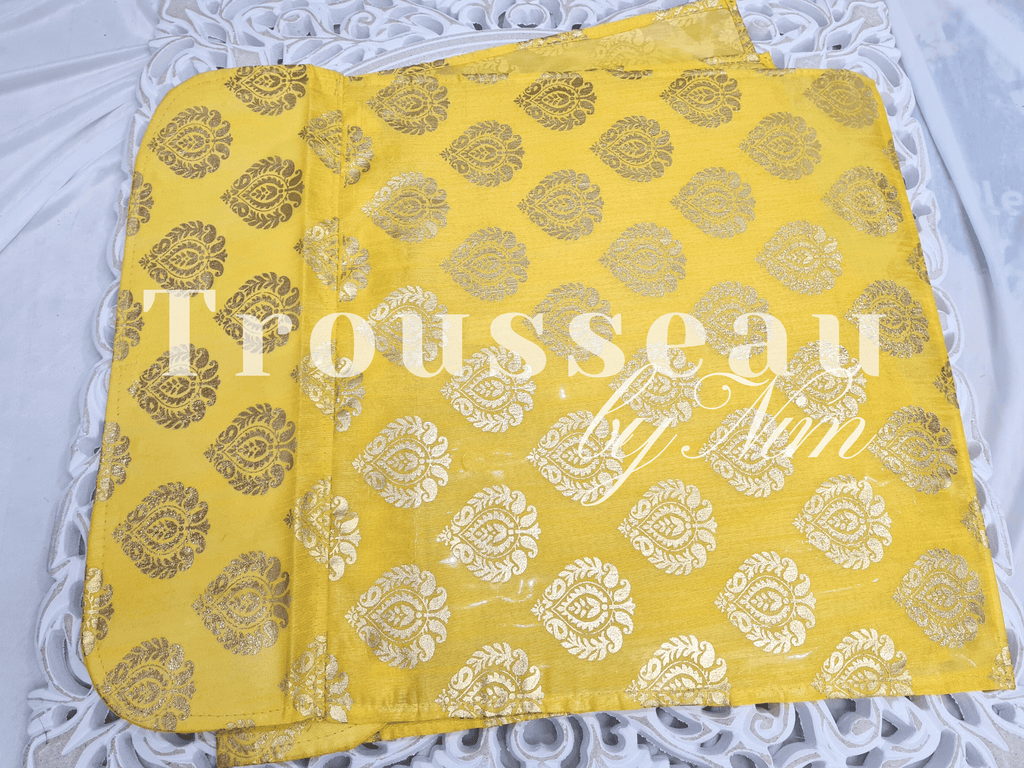 Nims Boutique Yellow Paisley Brocade Sari Bag