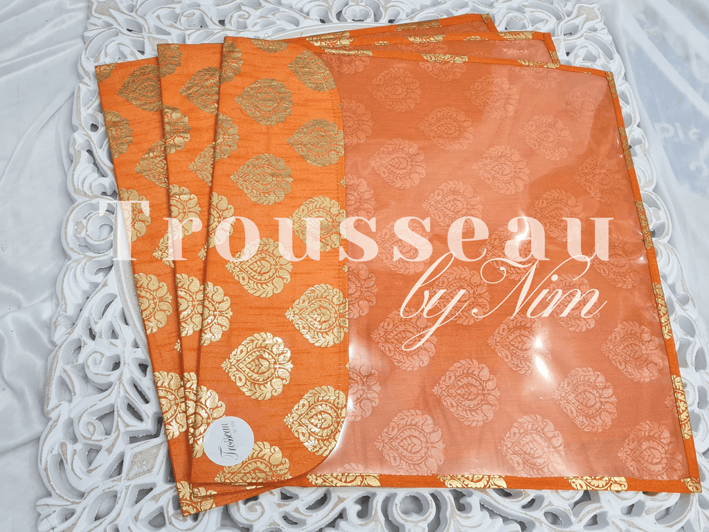 Nims Boutique Orange Paisley Brocade Sari Bag