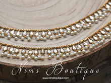 Nandini Antique Gold & Pearl Anklets