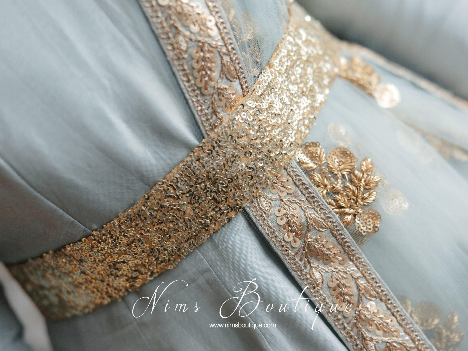 Nims Boutique Luxury Gold Sequin Belt sizes 4 to 20
