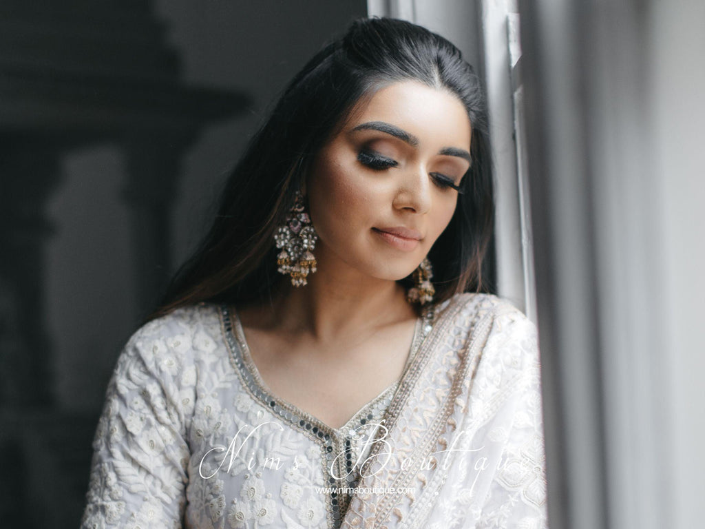 Nims Boutique Ariana Luxury Peach Meenakari Earrings