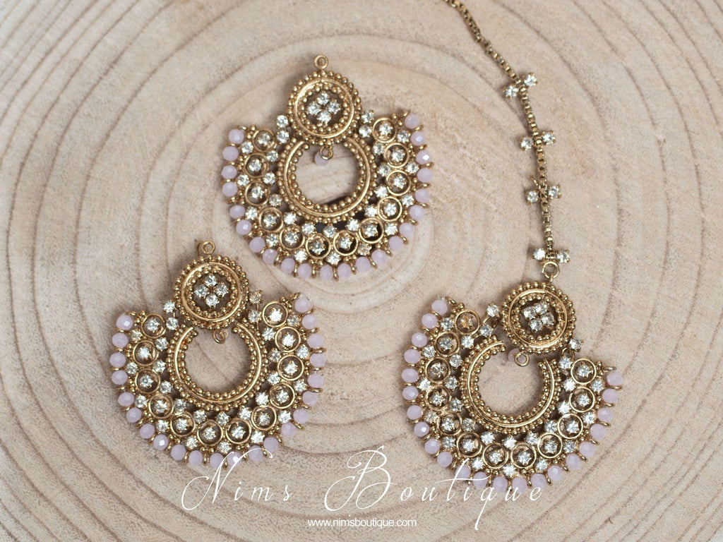 Nims Boutique Royal Blush Chand Tikka Set