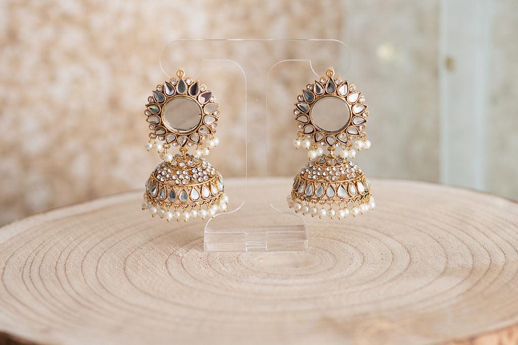 Nims Boutique Shruti Maharani Antique Gold Mirror Chumke