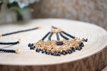 Nims Boutique Ridhi Navy Blue Earrings, Tikka & Passa Set