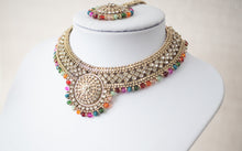 Small Royal Antique Multicolour set with earring chains (M2)