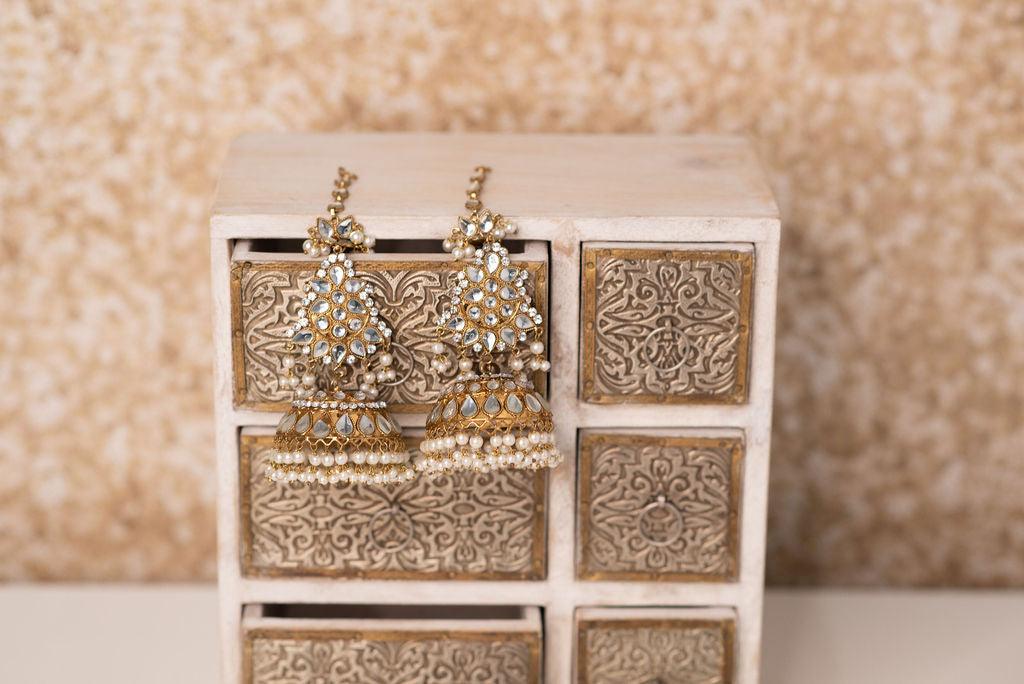 Nims Boutique Large Nandini Maharani Antique Gold & Pearl Chumke
