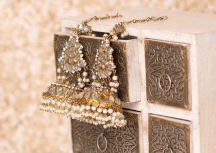 Nims Boutique Large Nandini Maharani Antique Gold & Pearl Chumke