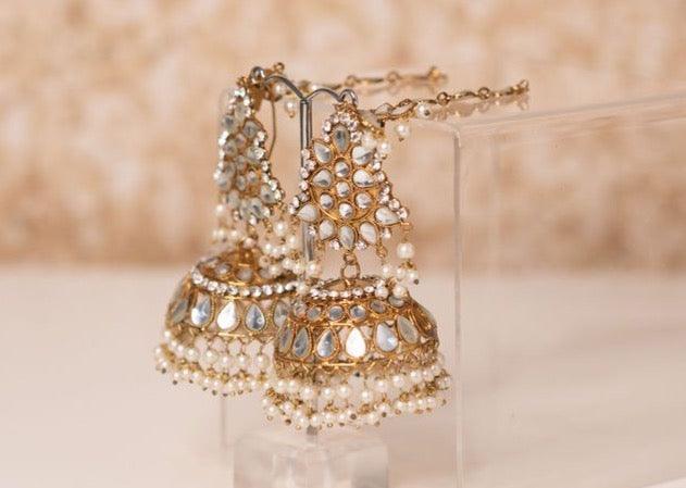 Nims Boutique Large Nandini Maharani Antique Gold & Pearl Chumke