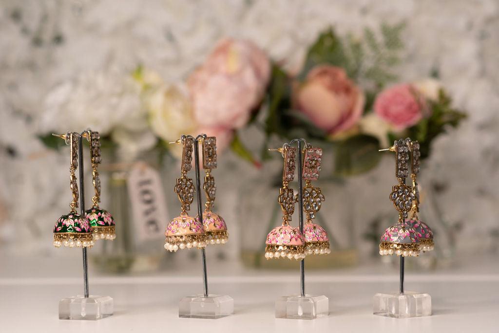 Nims Boutique Payal Grey Blossom Chumke Earrings