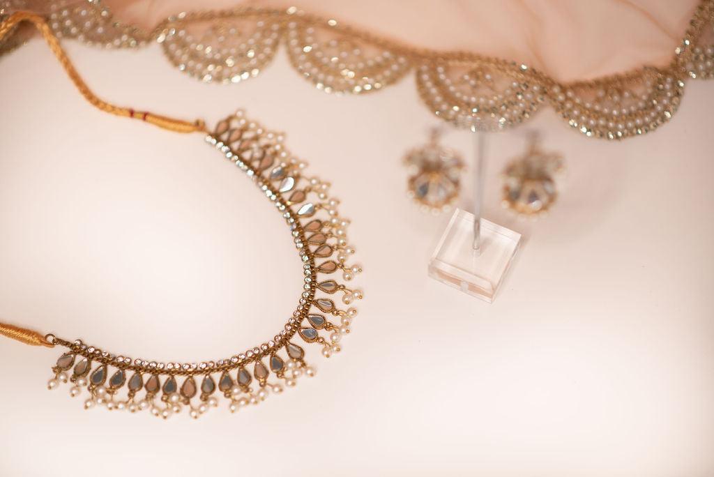 Nims Boutique Small Nandini Royal Antique Gold & Pearl Chumke