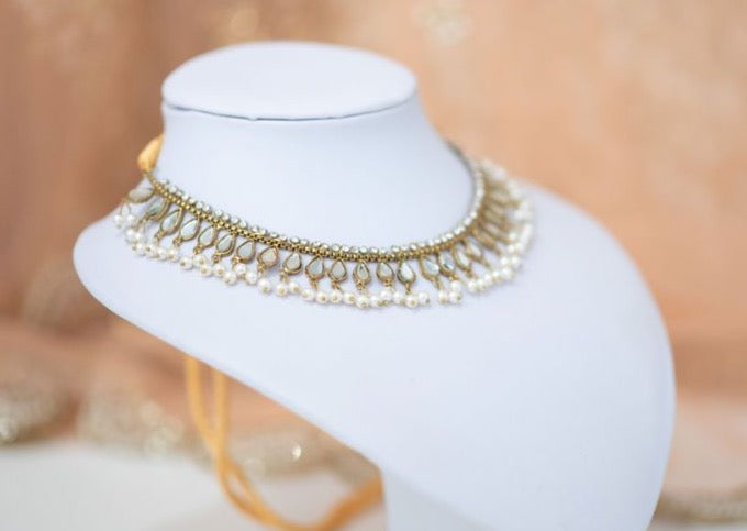 Nandini Royal Antique Gold & Pearl Necklace