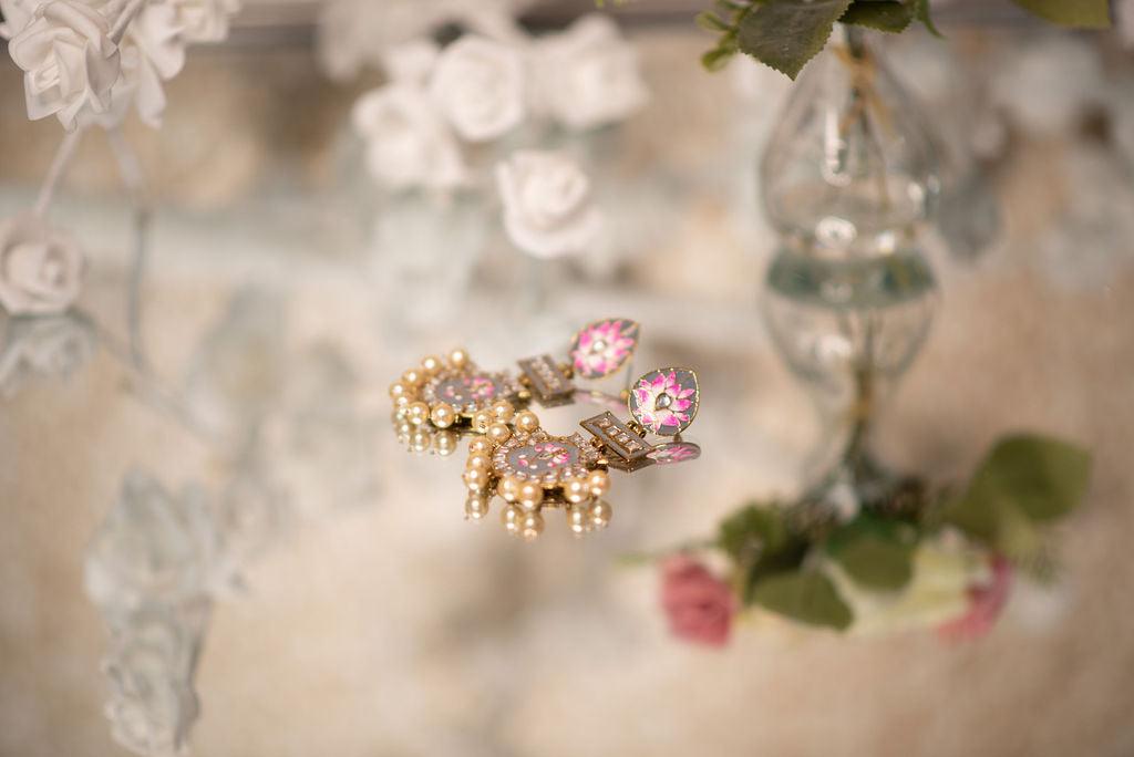 Nims Boutique Suhana Grey Blossom Earrings