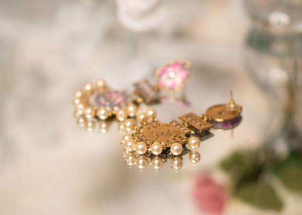 Nims Boutique Suhana Grey Blossom Earrings