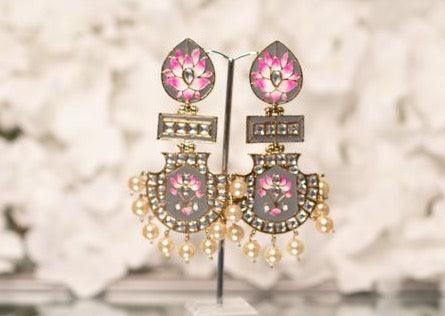 Nims Boutique Suhana Grey Blossom Earrings