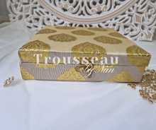 Nims Boutique Light Gold Brocade Silk Square Jewellery Gift Box