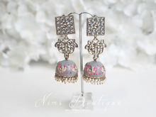 Nims Boutique Payal Light Grey Blossom Chumke Earrings