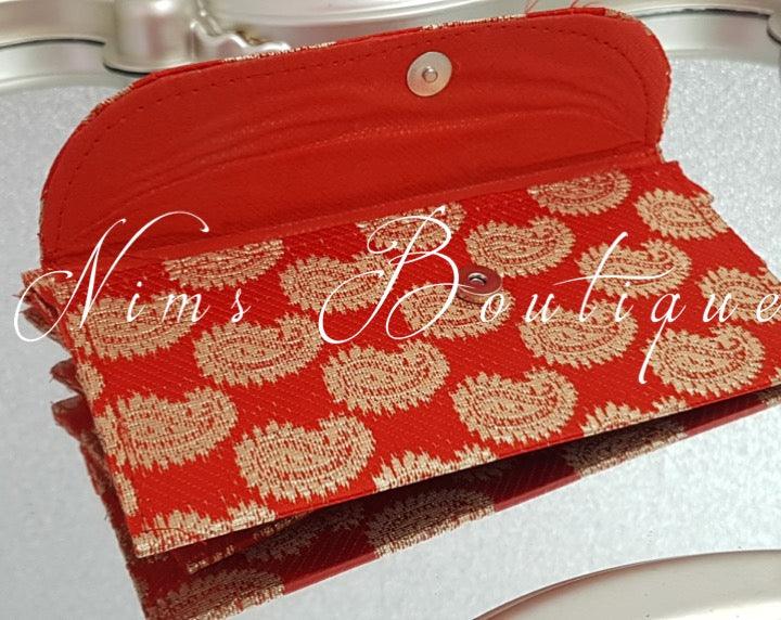 Nims Boutique Red Brocade Money Wallets