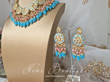 Nims Boutique Rhea Pink & Blue Meenakari Set