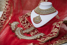 Royal Shaadi Antique Gold & Red Anklets
