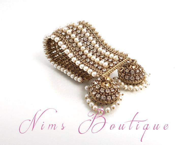 Nims Boutique Royal Pearl Bracelet with hanging chumke