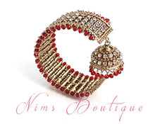 Red & Clear stone Royal Bracelet with chumka