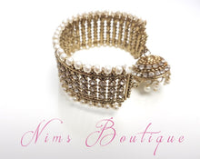 Pearl & Gold Royal Bracelet with hanging chumka - Nims Boutique