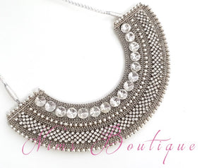 Royal Jhanvi Silver & Pearl necklace