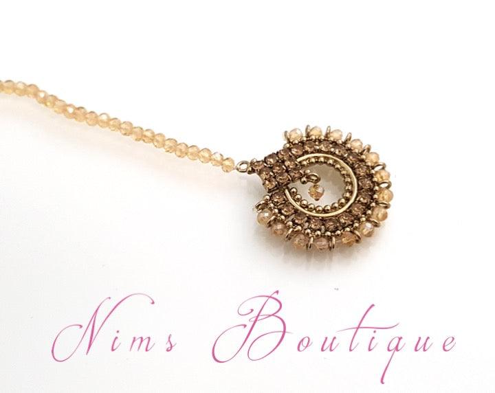 Nims Boutique Vidya Gold Stone Tikka